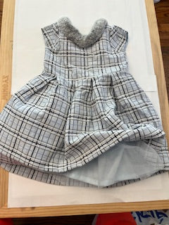 #36 Janie and Jack 2T Party Dress with Faux Fur Collar