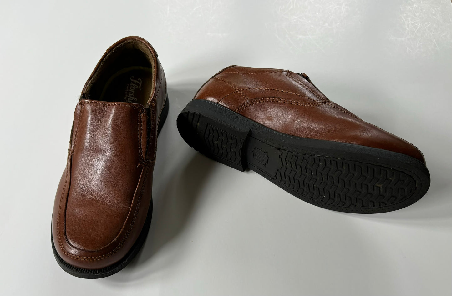 #101 Florsheim Brown Leather Slip-on Shoes Boys Size 12.5