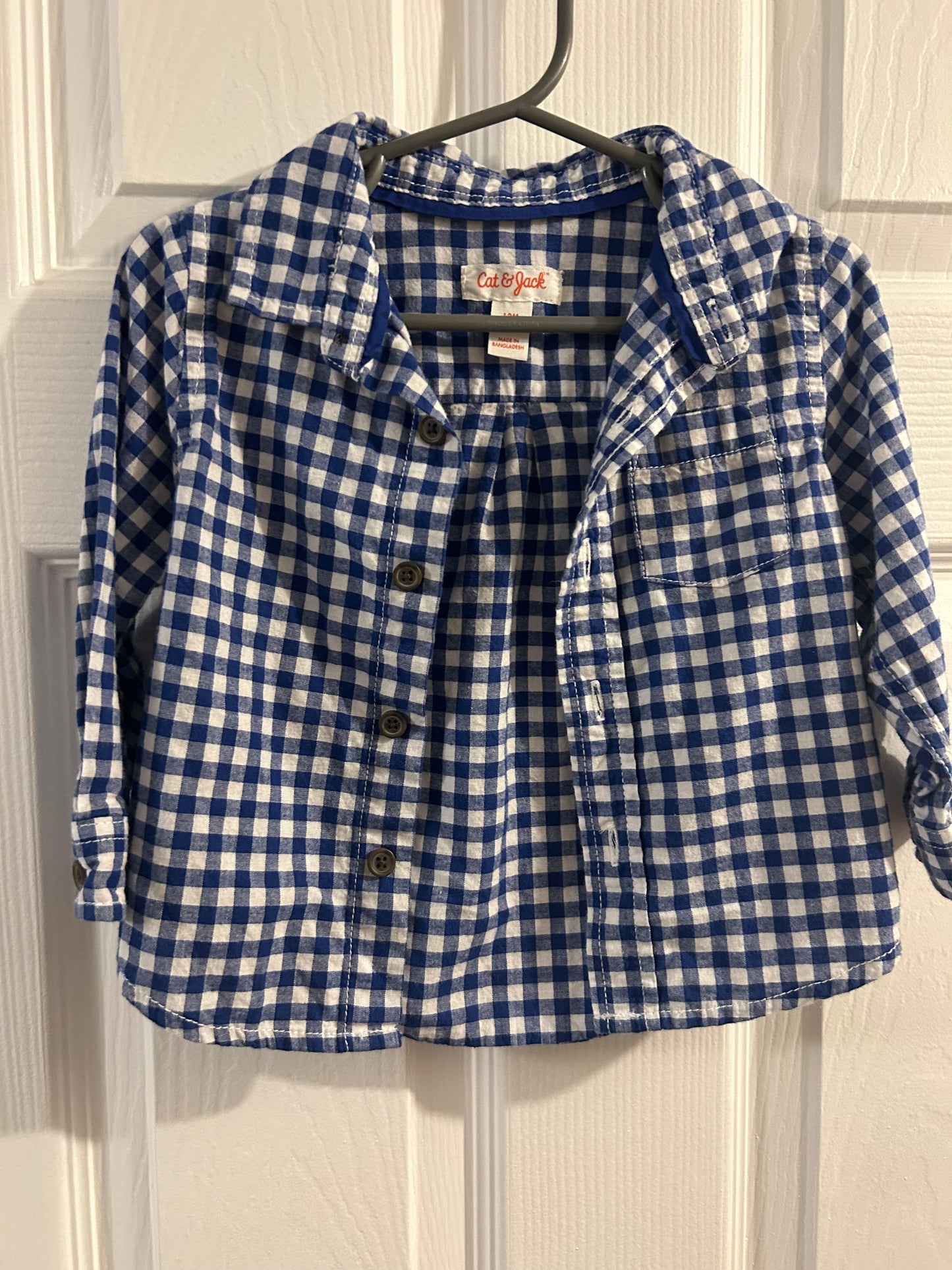 Seller 21 Cat and Jack blue button up boys 12mo