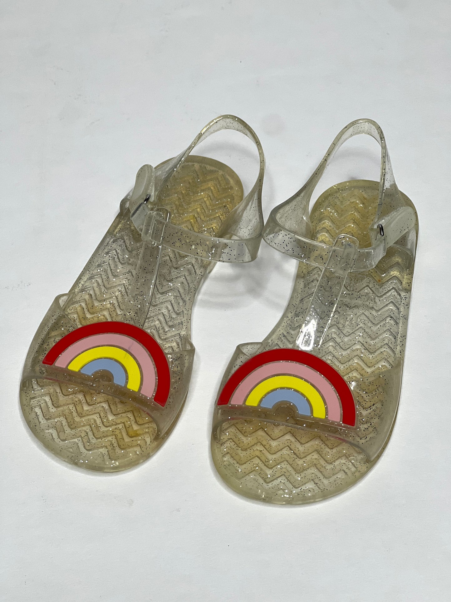 Girls Size 11 Rainbow Jelly Sandals VGUC