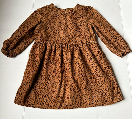 #93 Gap Brown Leopard Corduroy Dress Girls 4T