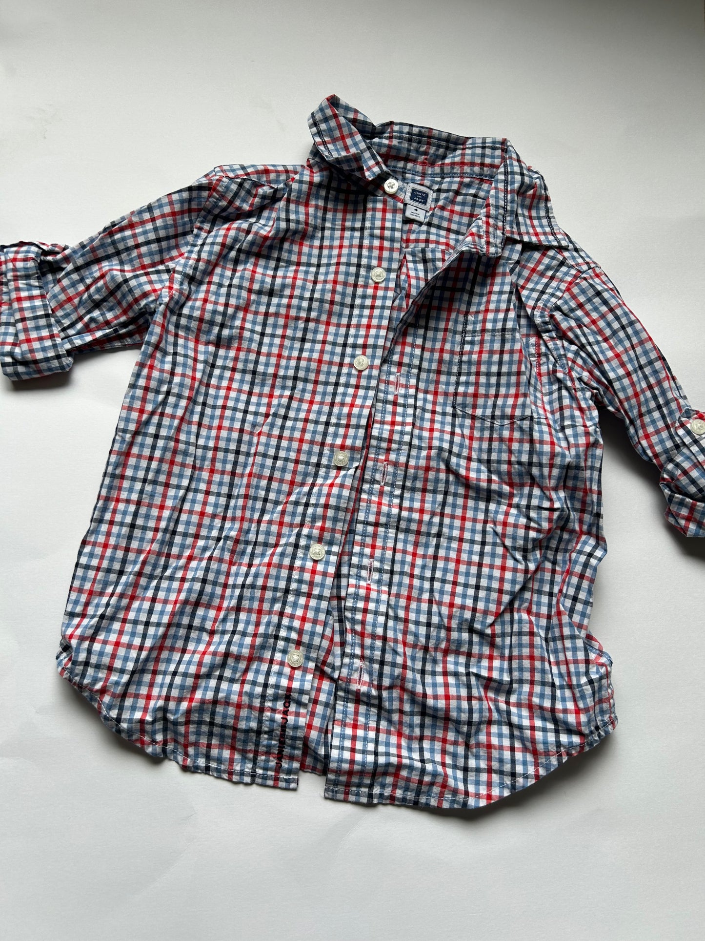 seller 21 Janie and Jack boy 4T RWB plaid button up