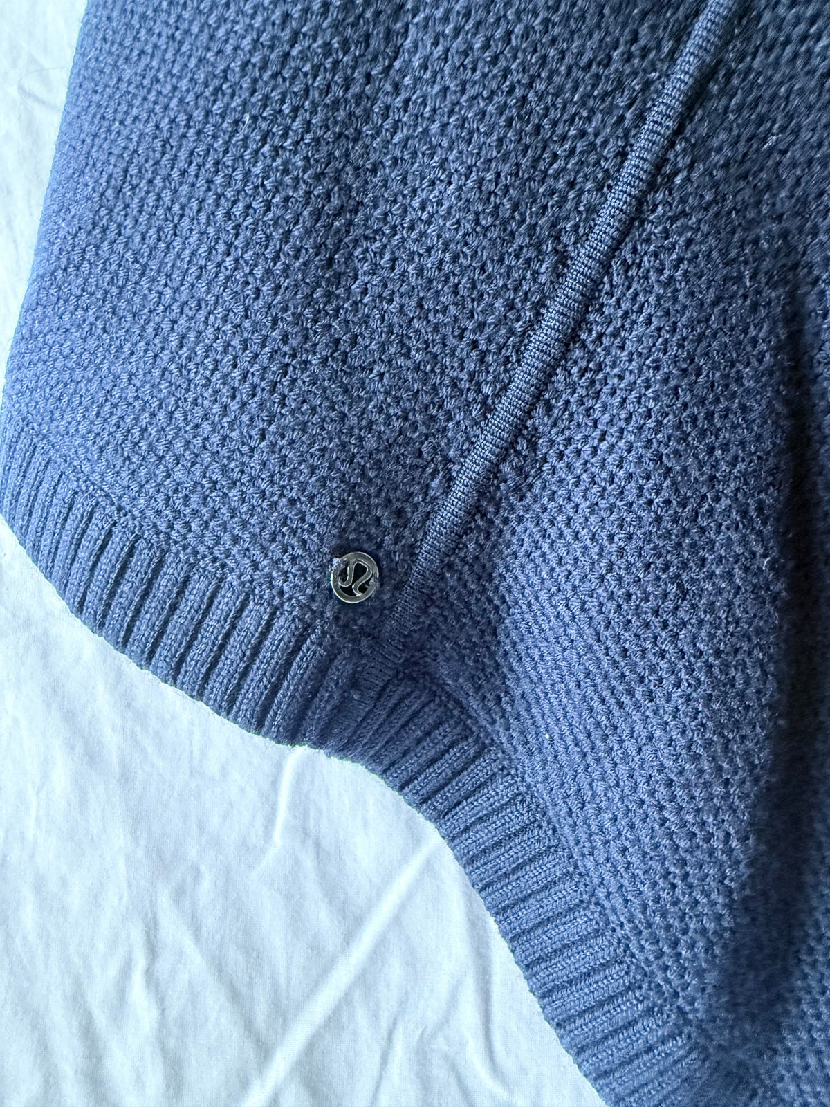 #143 Lululemon zippered blue knit poncho/shawl women’s one-size fits all