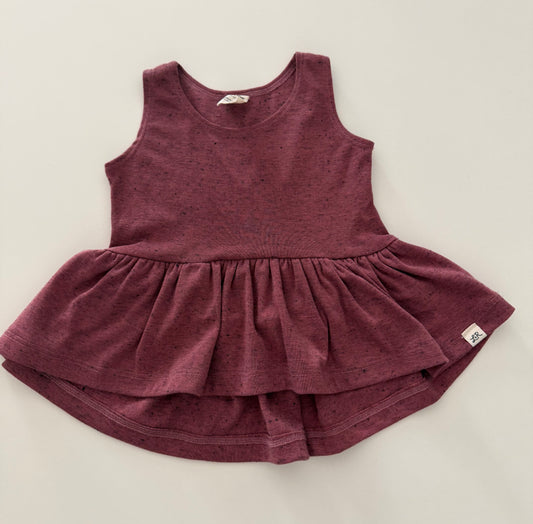 #117, Girls 2T, Lulu +Roo plum peplum top, EUC