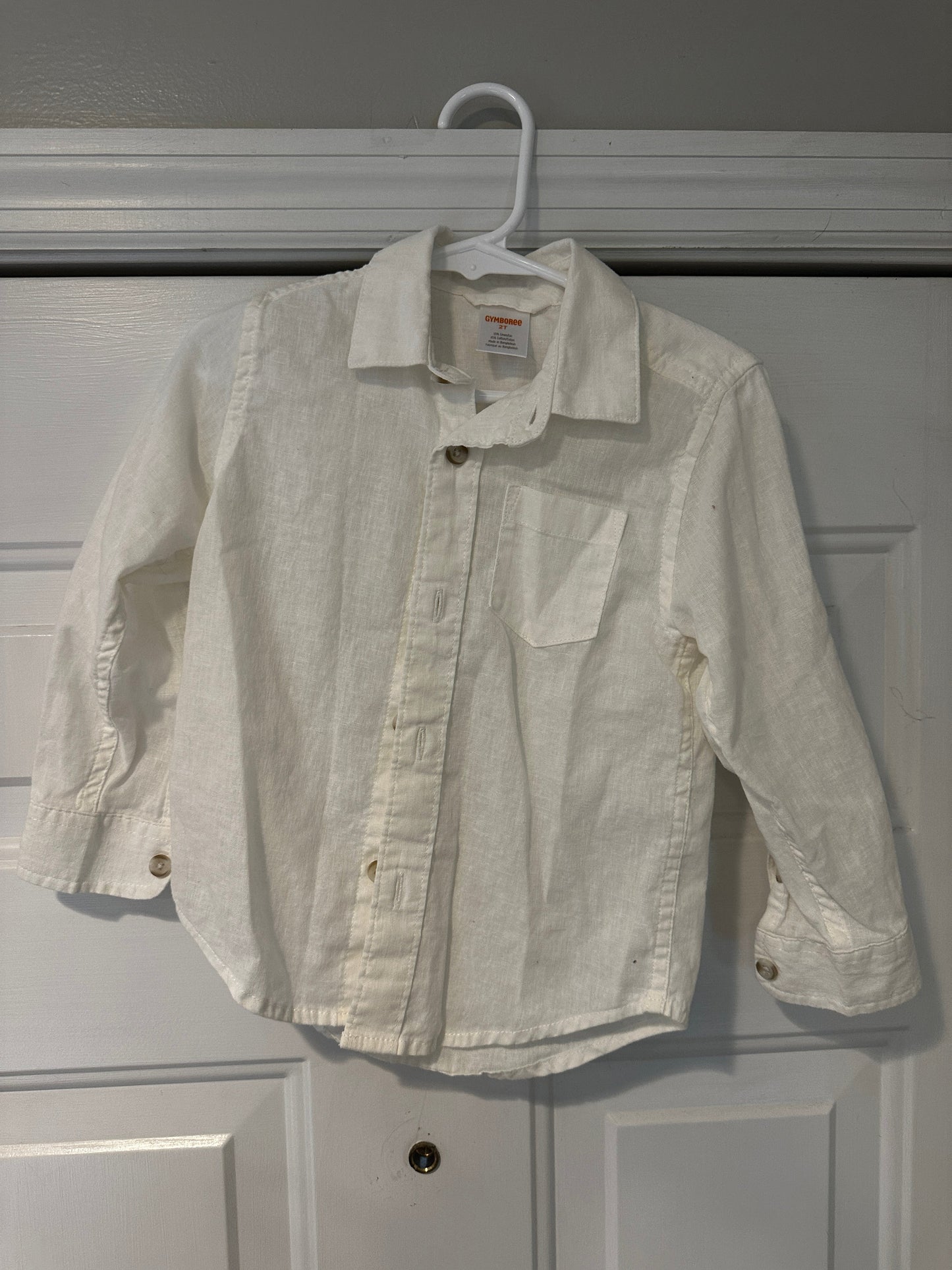 #33 REDUCED Boys H&M Khaki Chino Pant 2T and Gymboree Linen white button down shirt 2T (listing 2)
