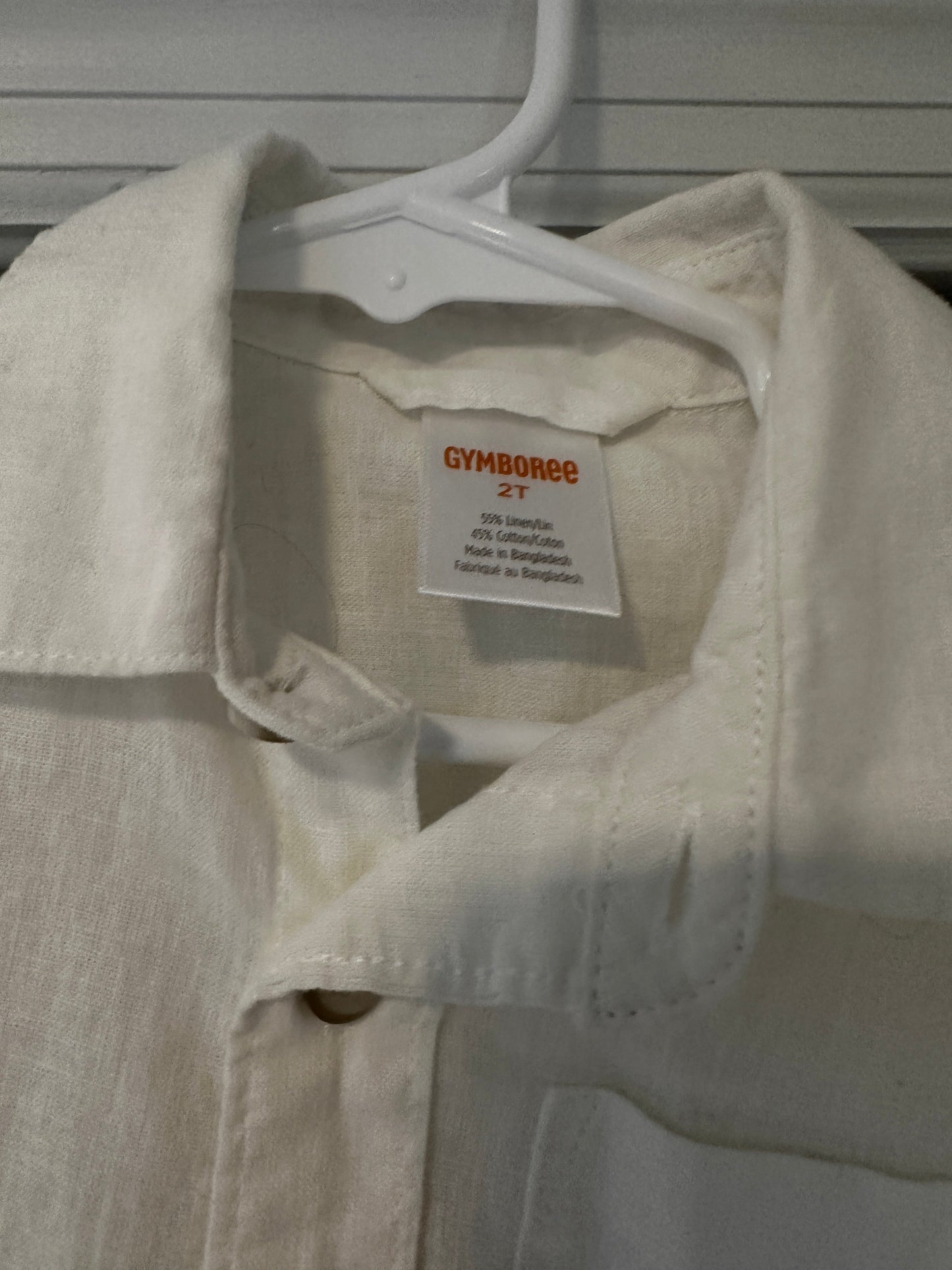 #33 REDUCED Boys H&M Khaki Chino Pant 2T and Gymboree Linen white button down shirt 2T (listing 1)
