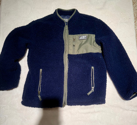 136 EUC large 10/12 Eddie Bauer navy blue fleece