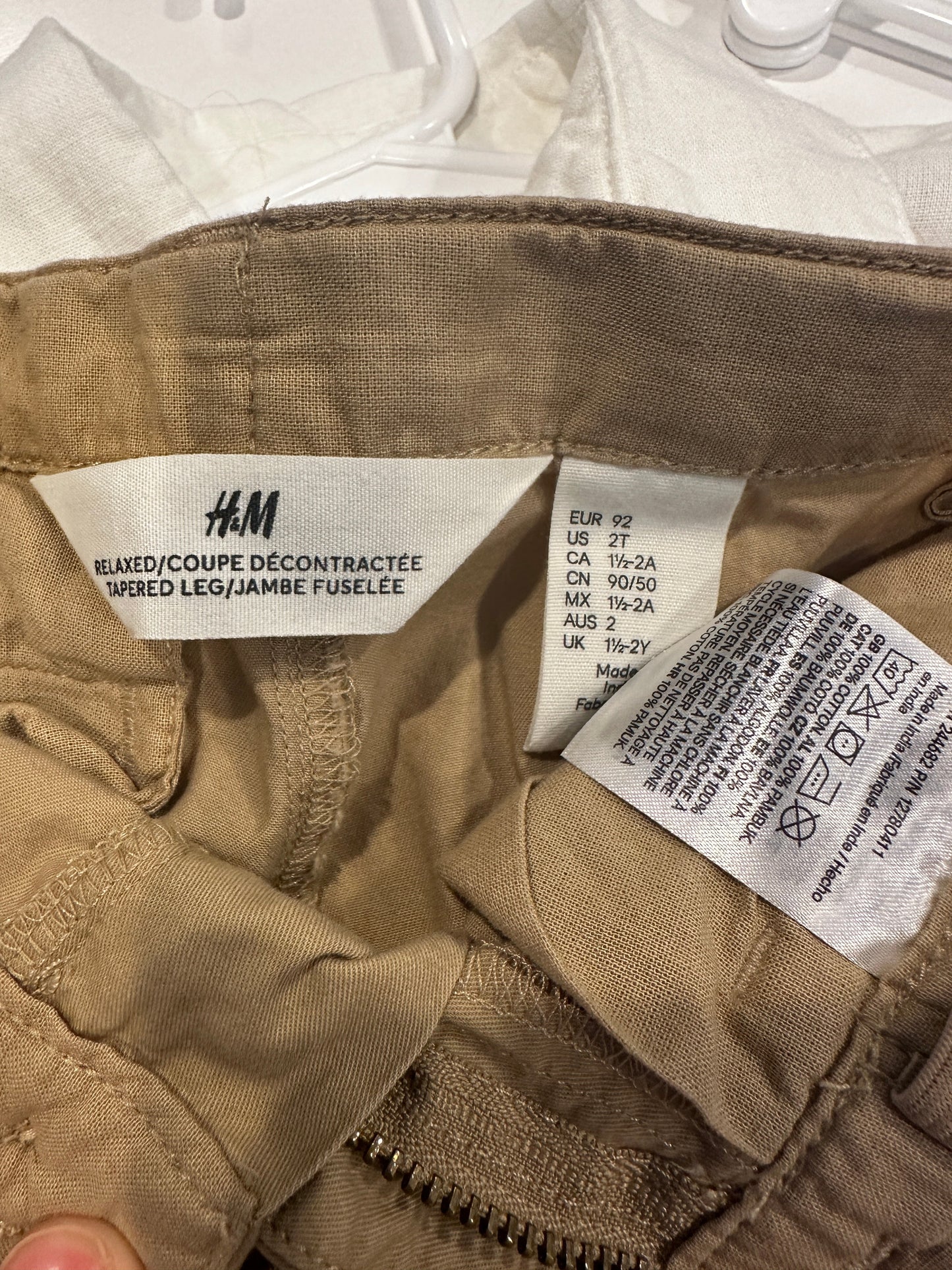 #33 REDUCED Boys H&M Khaki Chino Pant 2T and Gymboree Linen white button down shirt 2T (listing 2)