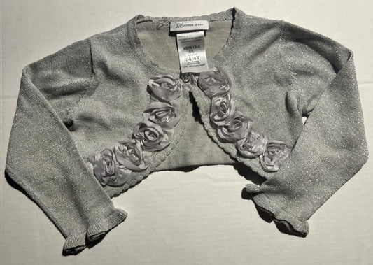 #98 Girls 4T Silver Bolero Cardigan