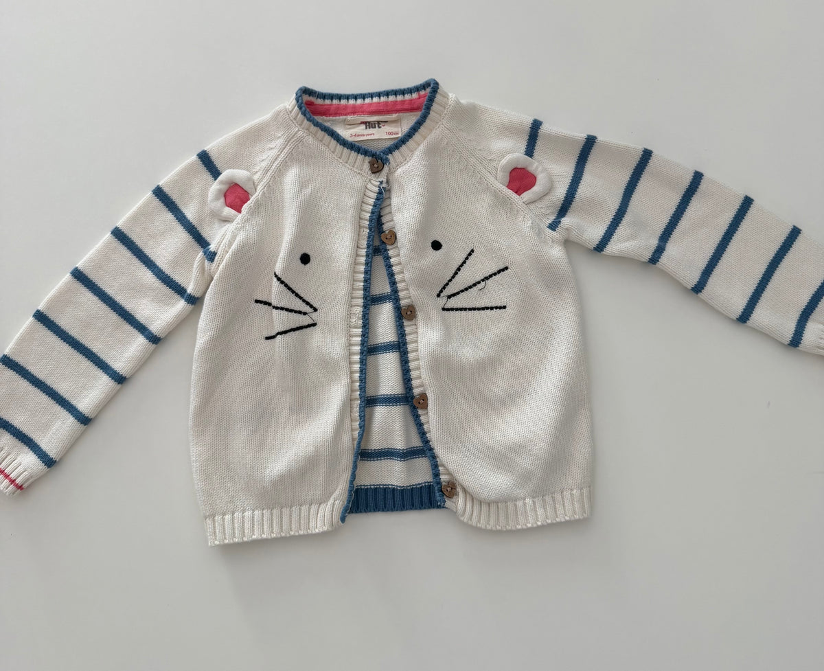#117, Girls 4T, Boutique mouse sweater, VGUC