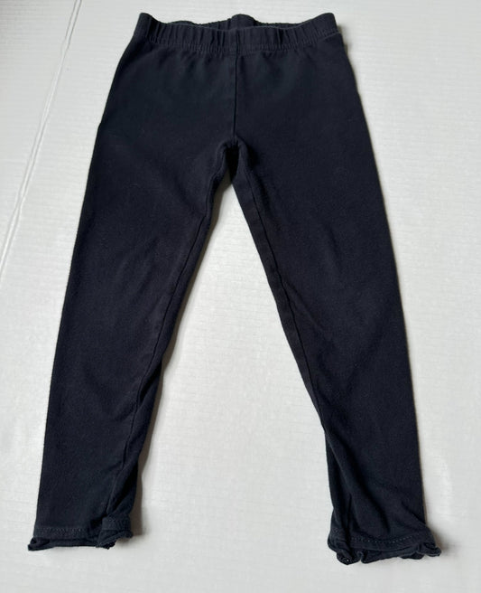 #93 Carter's Black Ruffle-lined Leggings Girls 4T