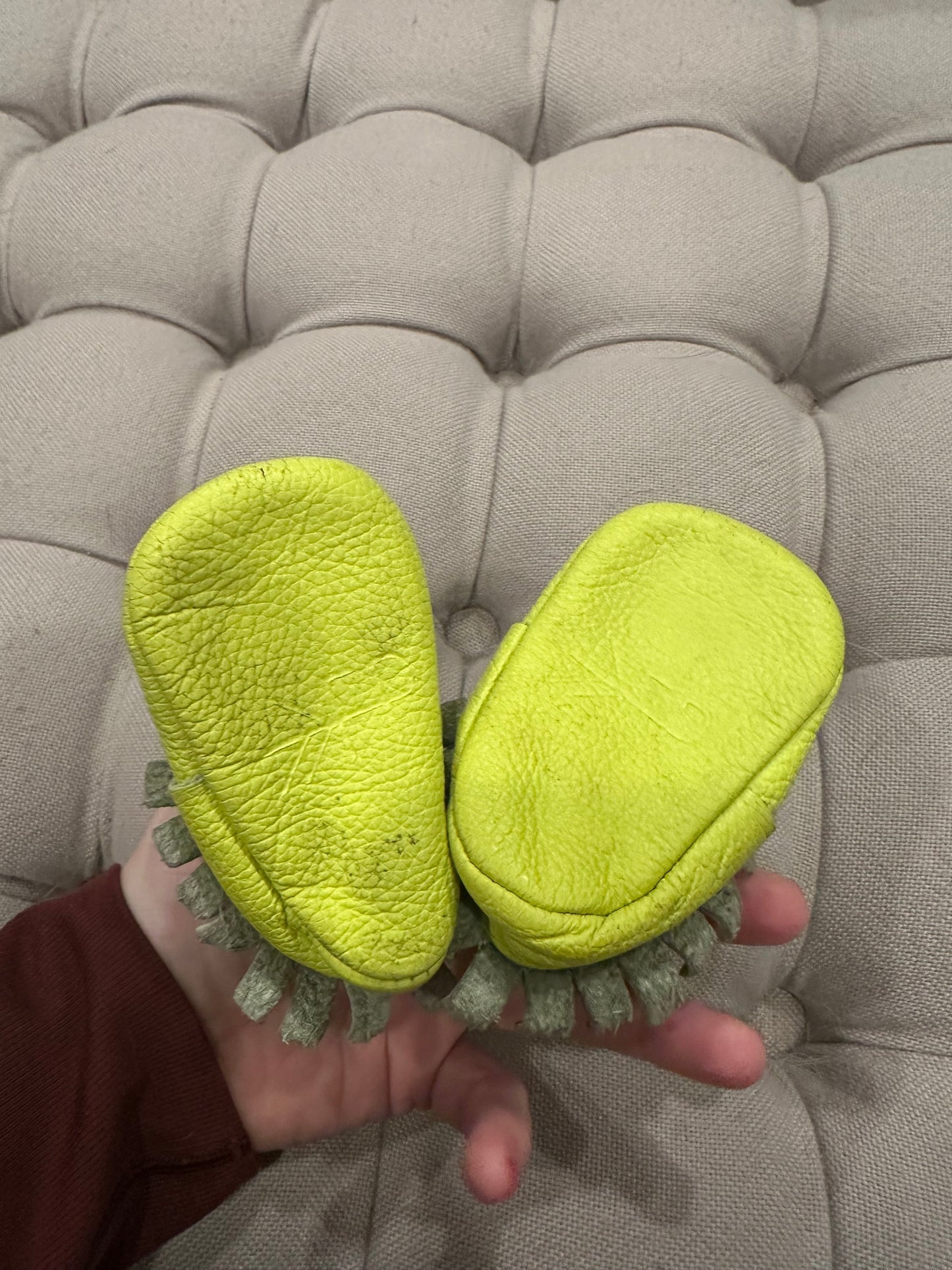#85 Freshly Picked Neon Moccasins, Infant Gender Neutral Size 1