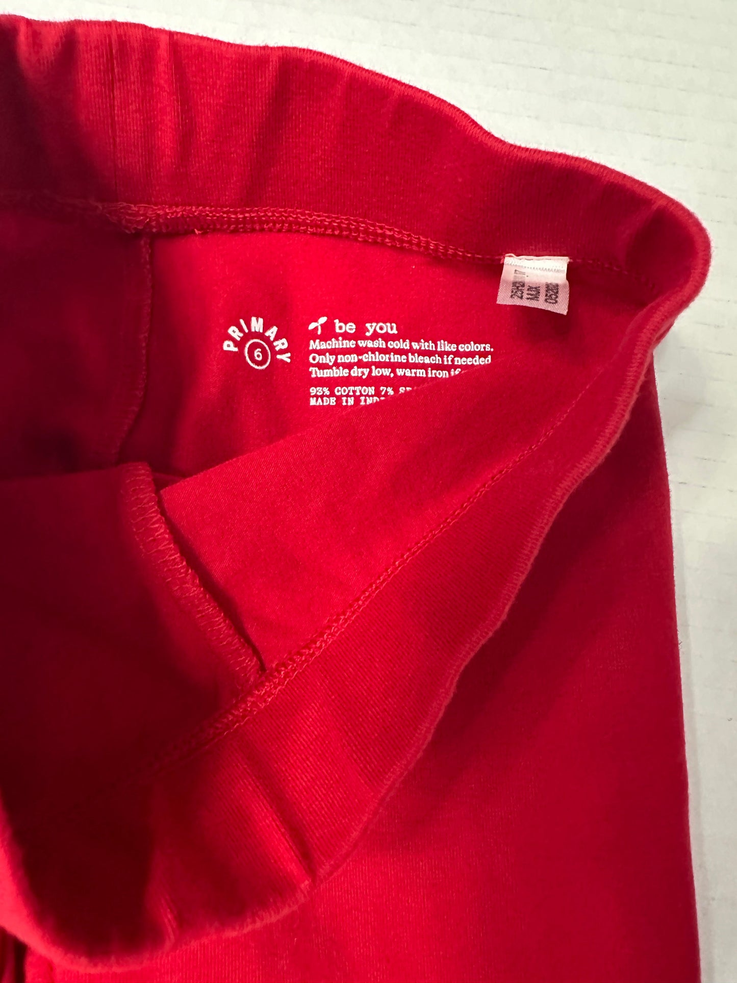 #93 Primary Red Leggings NWOT Girls 6