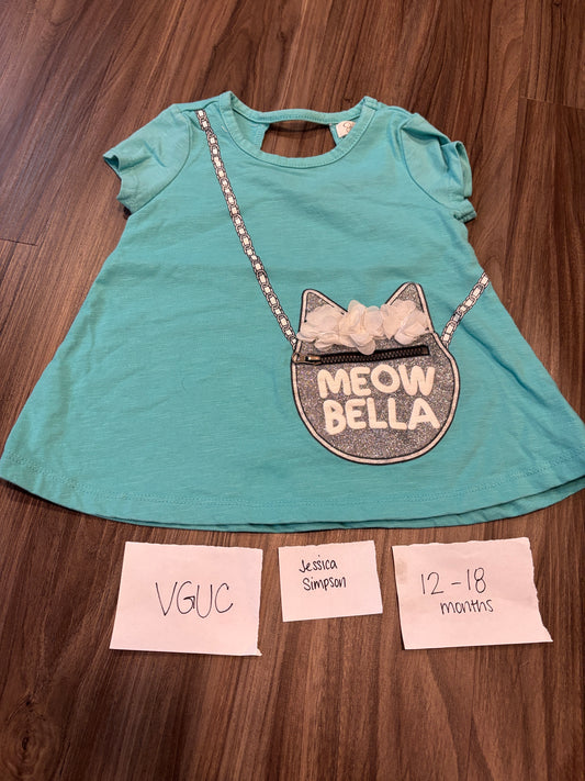 #138 - 12-18 Mo - VGUC Jessica Simpson - Meow Bella Shirt - PU 45236