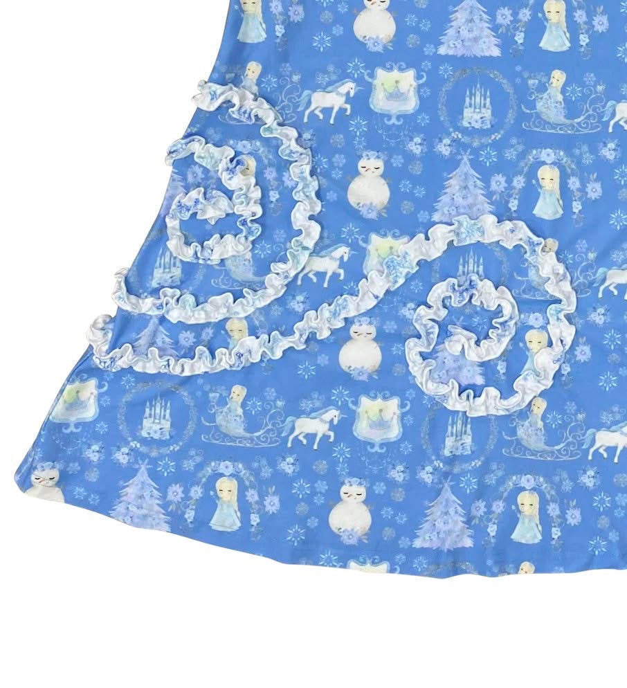 #141 Girls 5T Only Little Once Frozen Nightgown