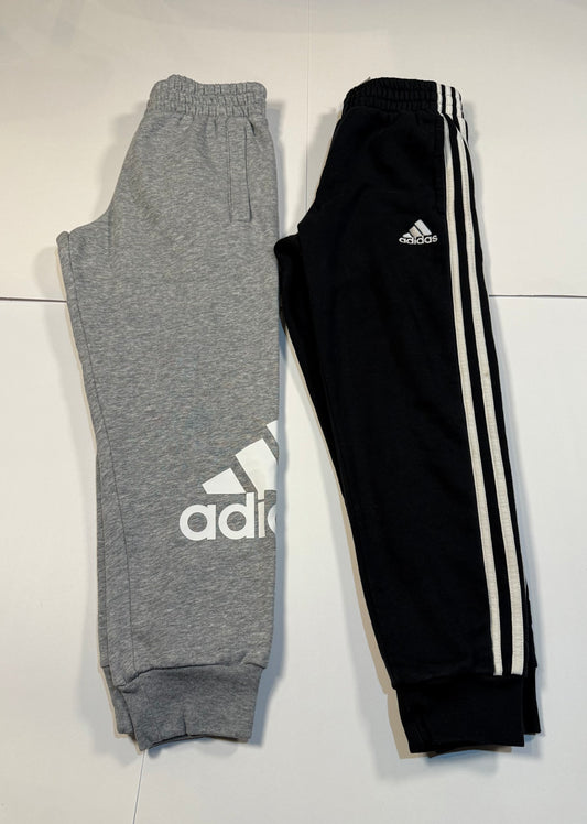 #180 Boys Small 8 Adidas Fleece Jogger Bundle - Black and Gray