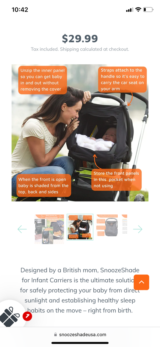 SnoozeShade infant car seat cover