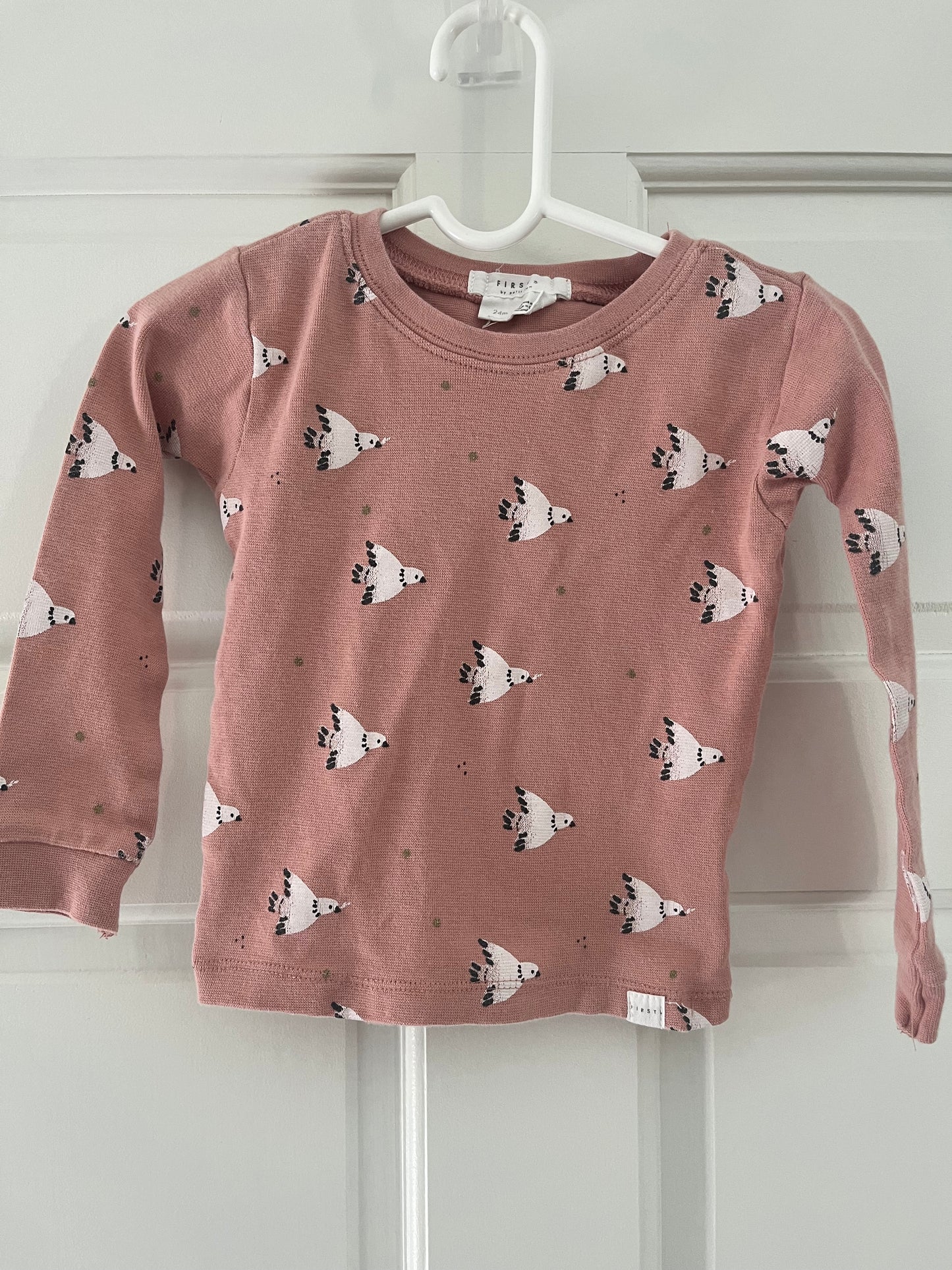 Girls 24 mo Petit Lem Pink Dove Bird Long Sleeve Shirt PPU Evendale 45241