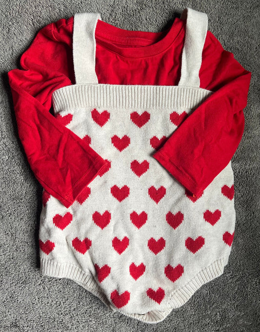 Seller #13 Cat & Jack girls 12 months two piece heart outfit