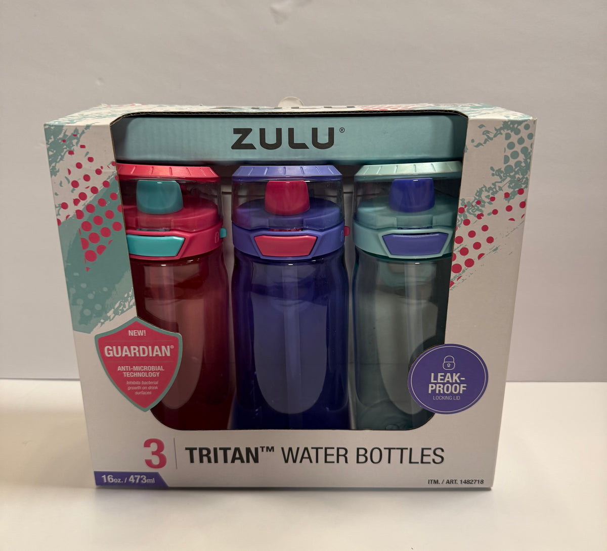 #141 New in Box Zulu Tritan Leak Proof 16 ounce Water Bottles
