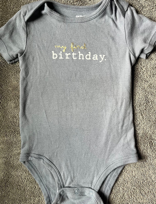 Seller #13 Carter’s gender neutral 12 months My First Birthday onesie
