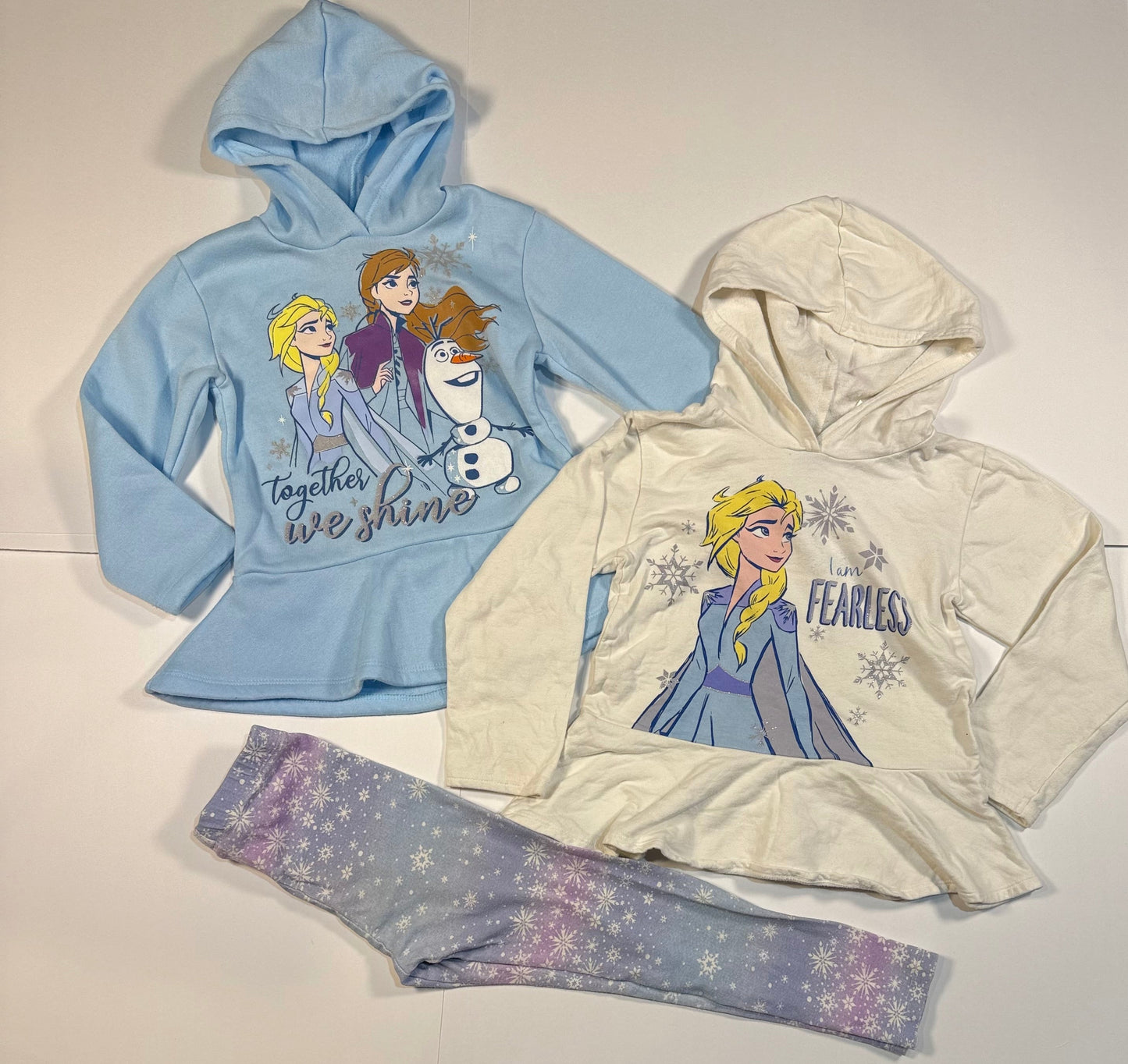 #180 Girls 5 Frozen II Disney Hoodie Bundle with Leggings