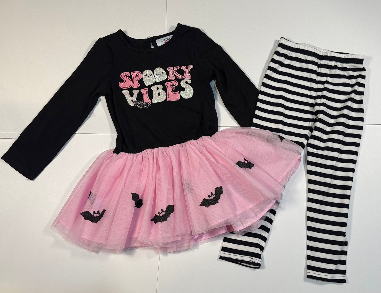 #180 Girls 5 Counting Daisies Spookie Vibes Dress Set (1 of 2 available)