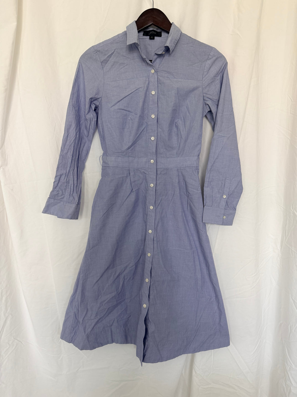 #143 J.Crew chambray button-up shirtdress women’s size 2