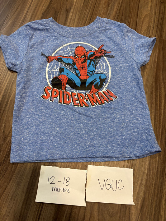 #138 - 12-18 Mo - VGUC Spiderman Tshirt - PU 45236