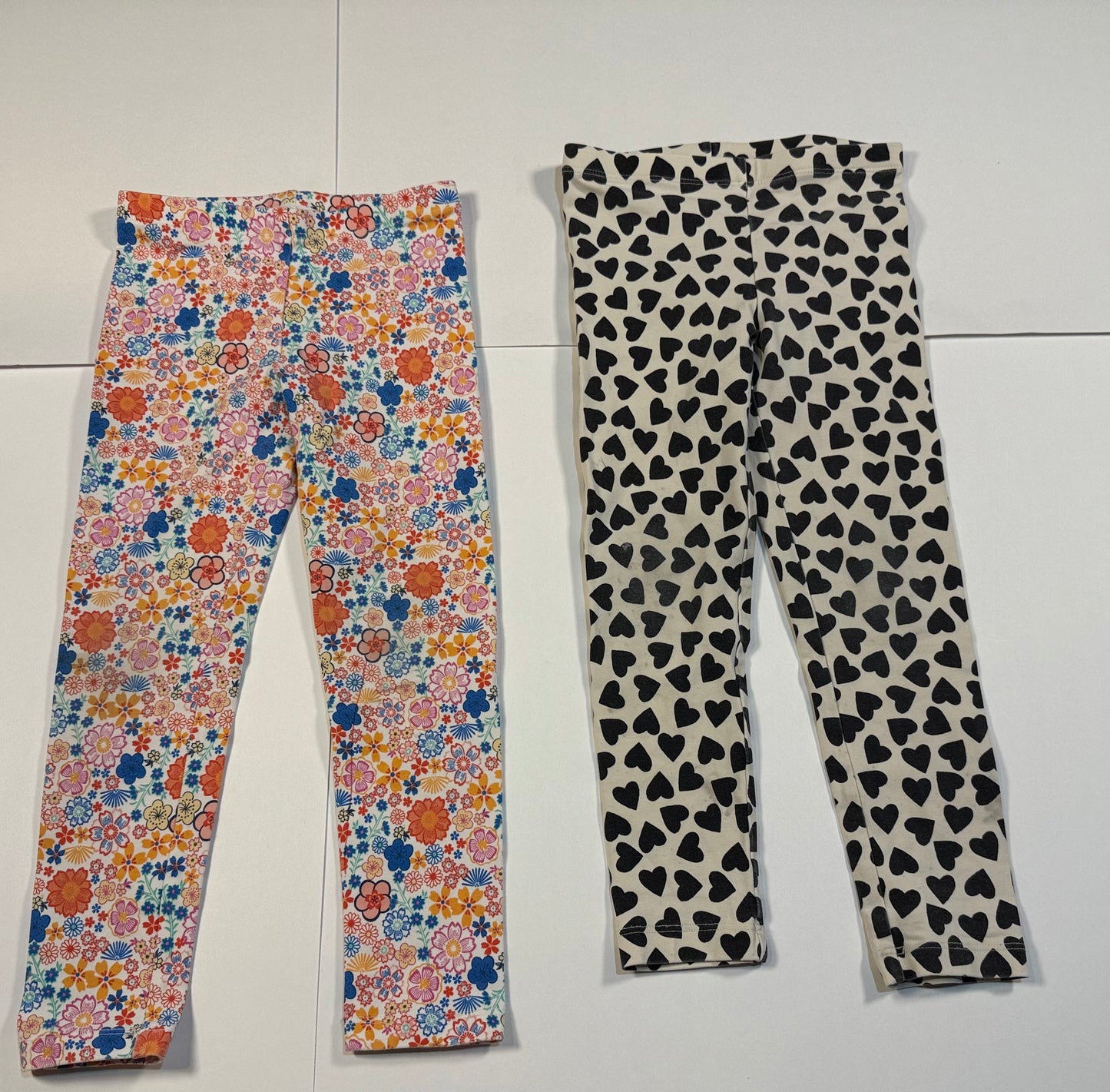 #180 Girls 5 Tea Legging Bundle - Hearts and Floral