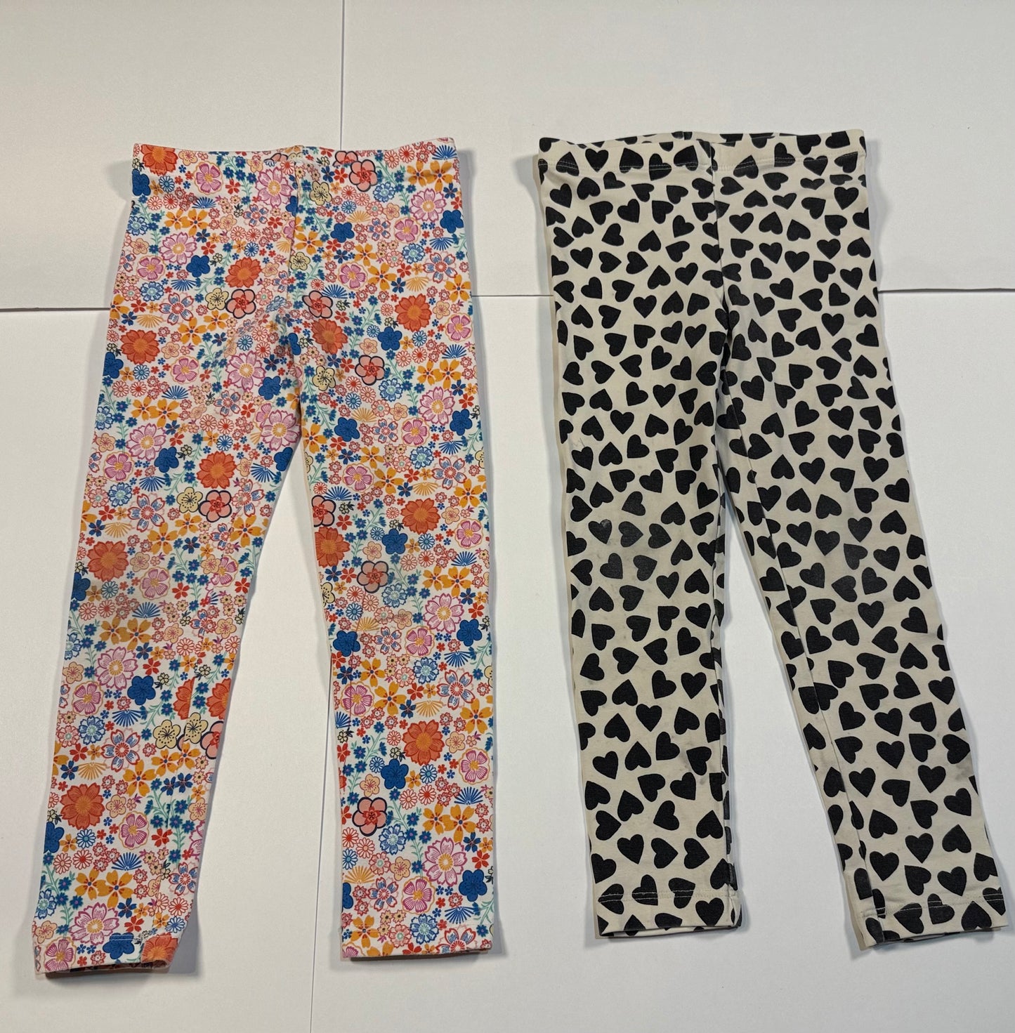 #180 Girls 5 Tea Legging Bundle - Hearts and Floral