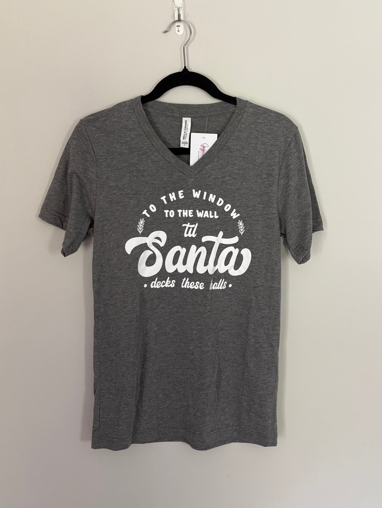 #28 NEW Women’s Christmas Tee - Til Santa Decks These Halls -  Size S