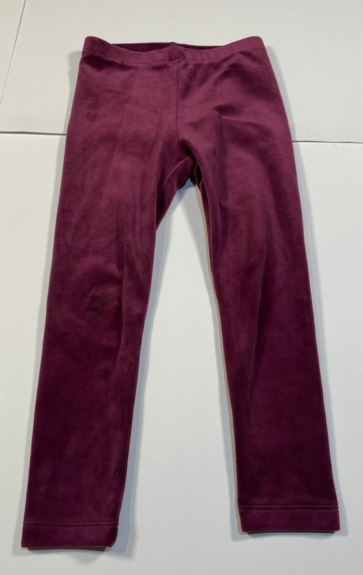 #141 Girls 5 Tea Purple Velvet Leggings