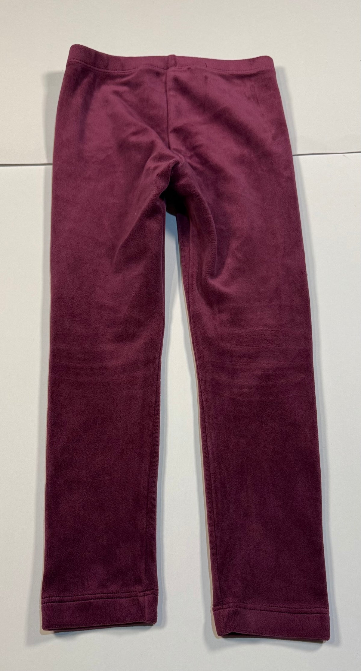 #141 Girls 5 Tea Purple Velvet Leggings