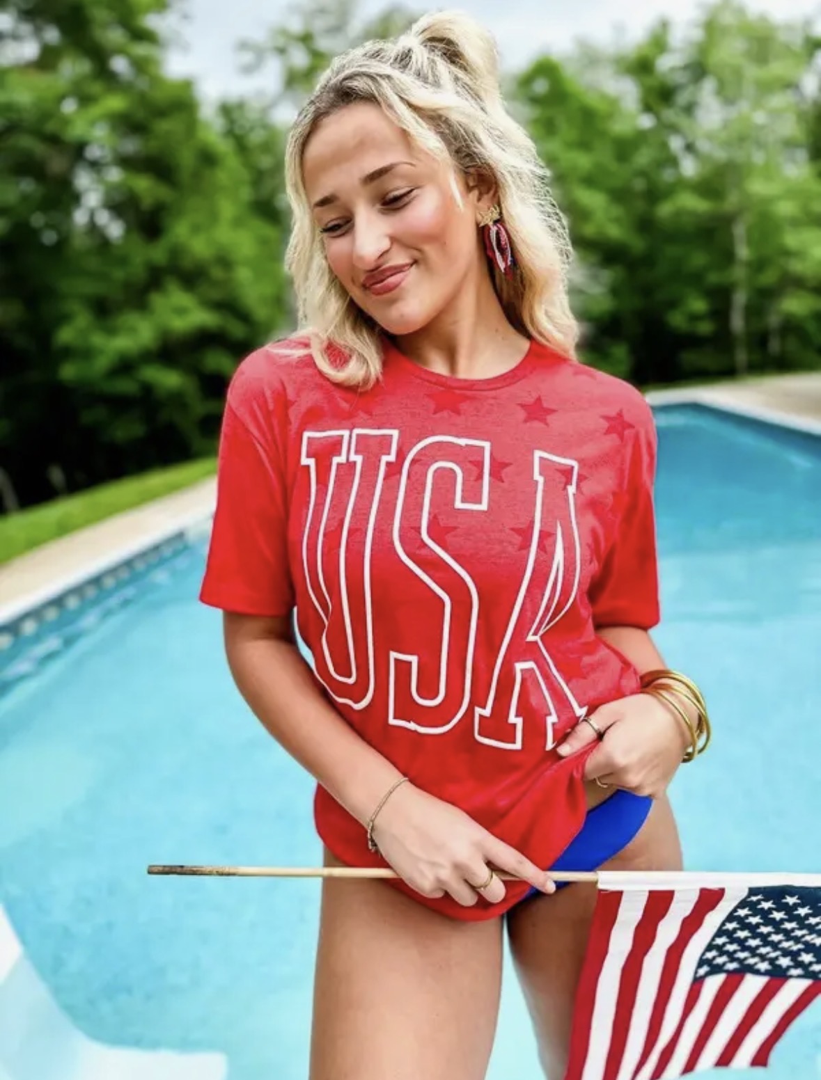 #28 REDUCED NEW Women’s USA Tee - Red Size S (1 of 2)