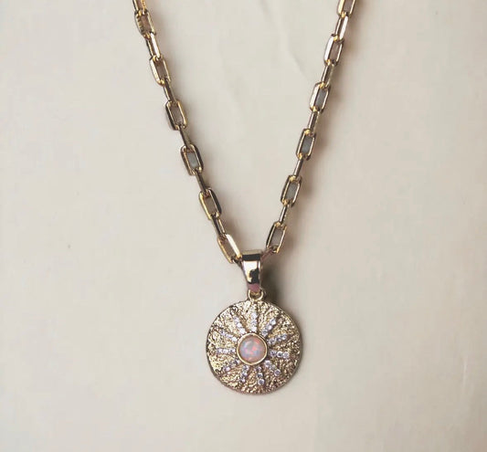 #28 NEW Vivian Grace Opalite Sunburst Pendant Necklace (1 of 2)