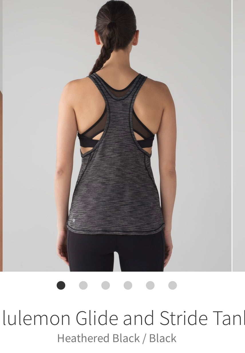 #81A Lululemon Glide and Stride Tank Sz 6 Top