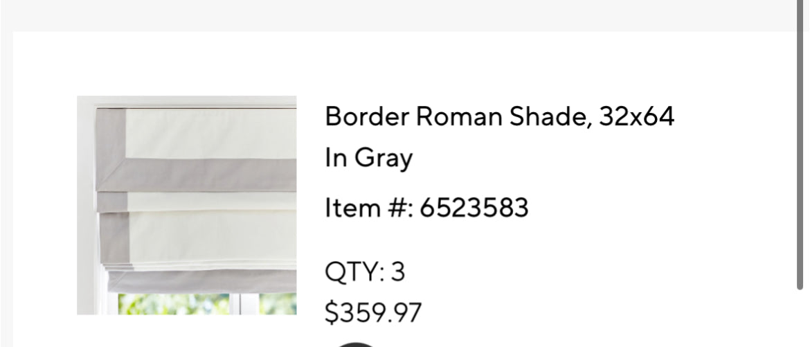 PPU 45241 Potterybarn Kids Roman Shades - offwhite + greige