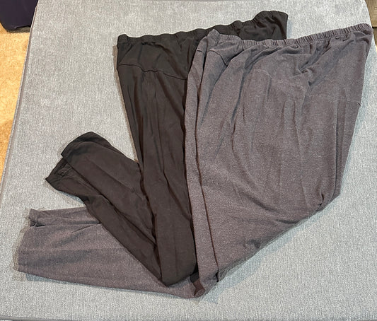 XL maternity pants 2 pack grey and black, sierra