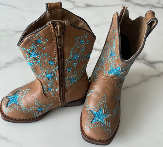 Girls Wonder Nation glitter cowboy boots size 7