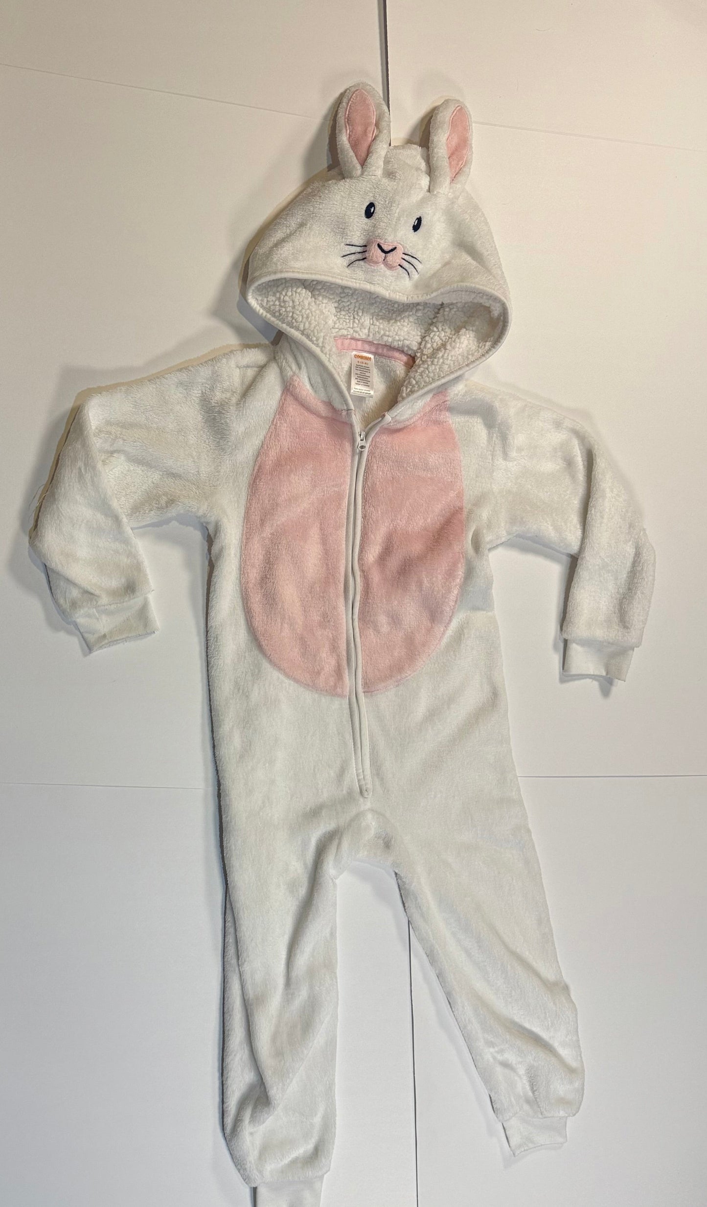 #180 Unisex Small 5/6 Gymboree Bunny fleece pajama with zipper and hood (2 available)