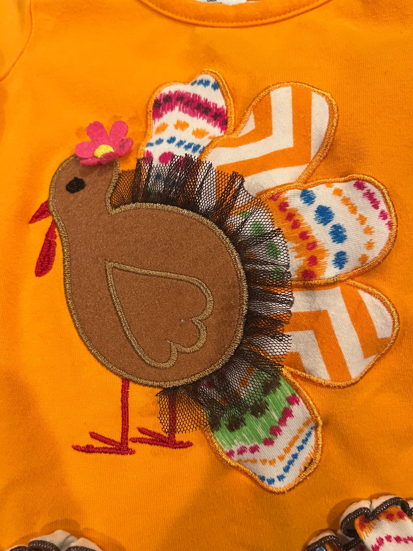 Girls 2T Bonnie Jean Thanksgiving Turkey Top PPU Evendale 45241