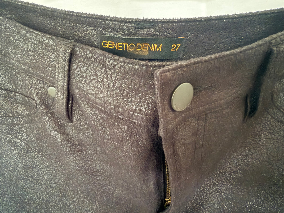 #143 Genetic Denim “The Shane” faux suede black jeans women’s size 27
