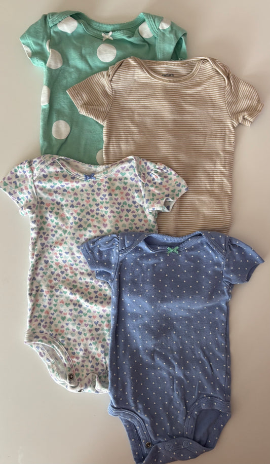 #70 carters onesies 6 months VGUC