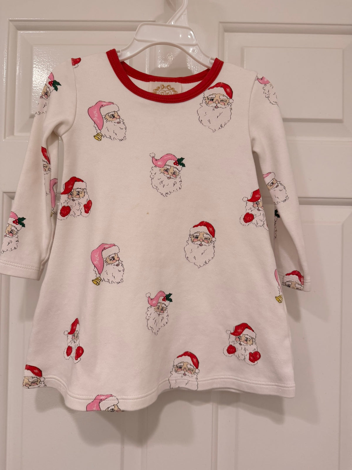 #85 TBBC White Santa Christmas Dress, Girls 2T