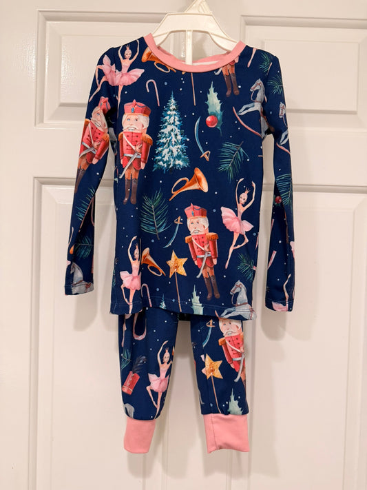#85 Millie loves Lily Blue Vibrant Nutcracker Pajamas, Girls 2T
