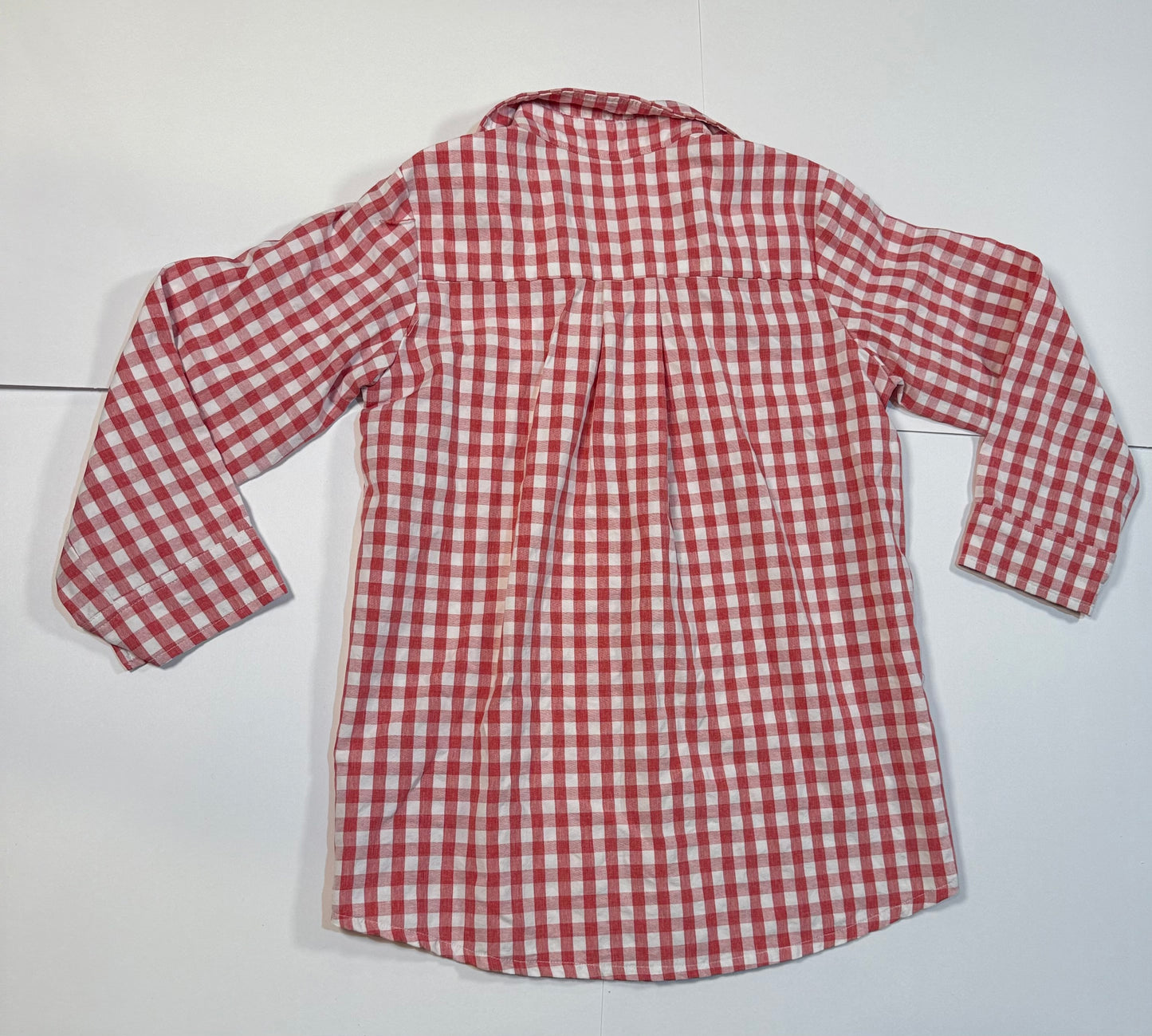#180 Boys 8 Smockingbird Red and White Button Down