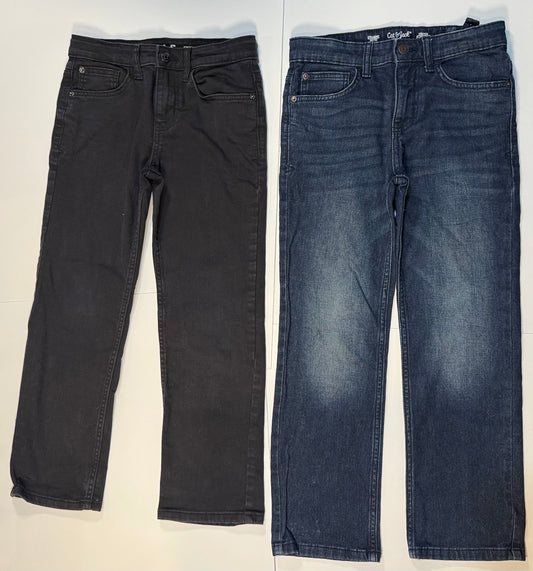 #180 Boys 8 Cat & Jack Straight Leg Jean Bundle -Dark Blue and Black