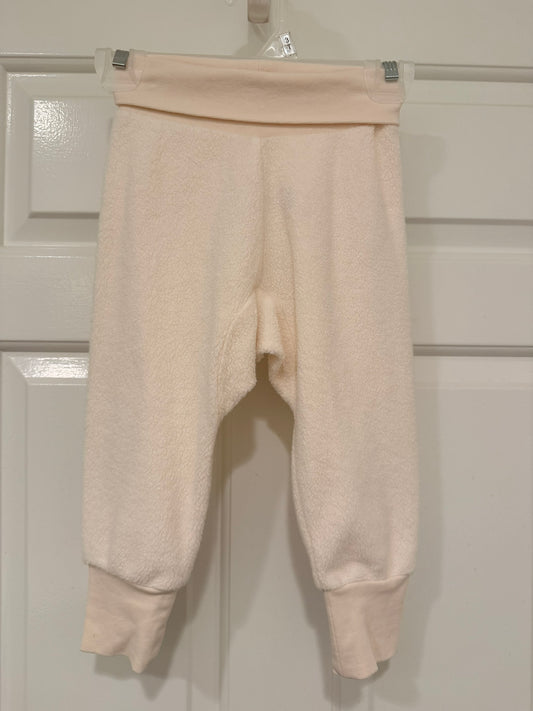 #85 Zutano Cream Fleece Jogger Pants, Girls 18m