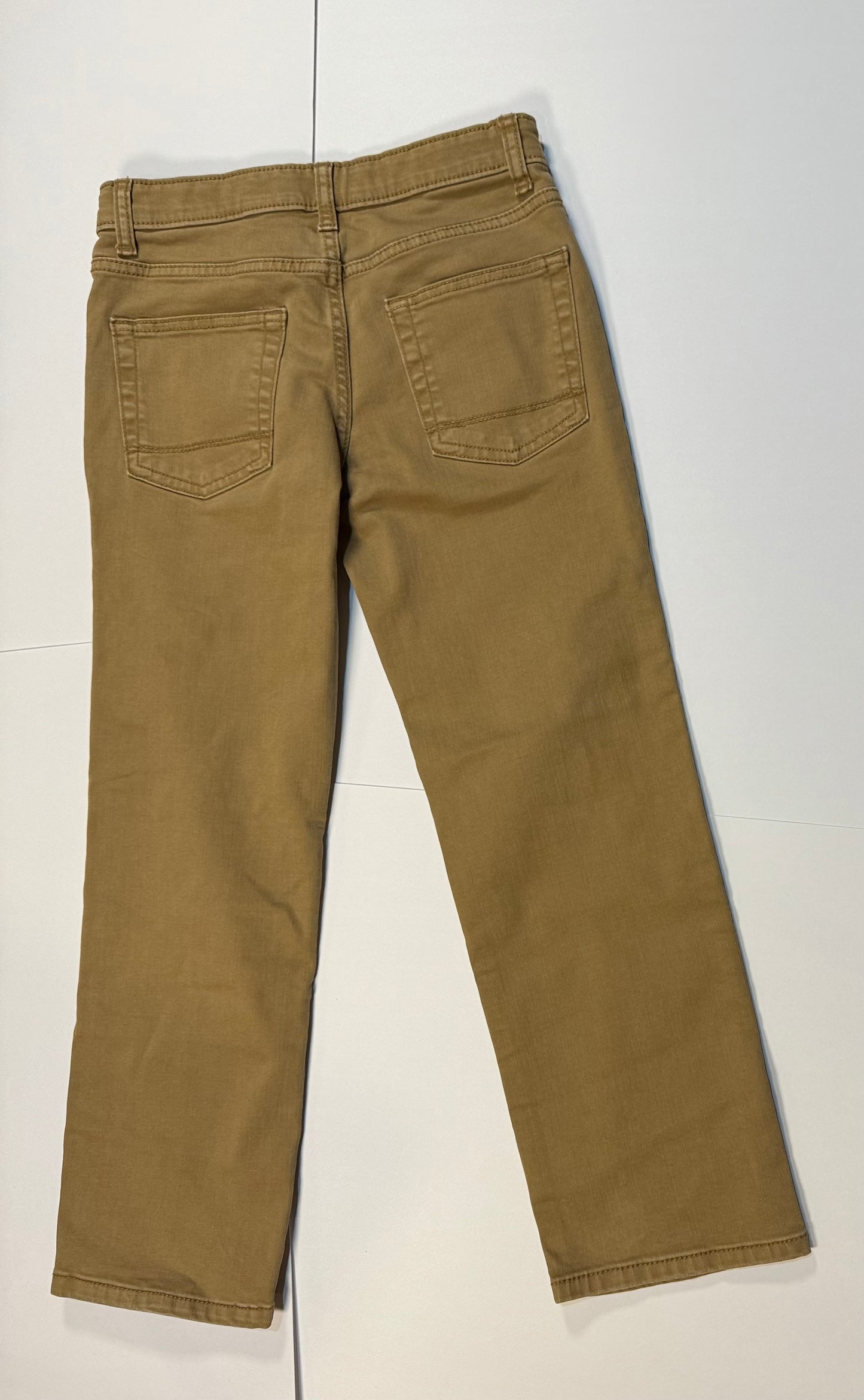 #180 Boys 8 Cat & Jack Jean Bundle Straight Khaki Jeans with Adjustable waist and Dark Blue Bootcut with Adjustable Waist